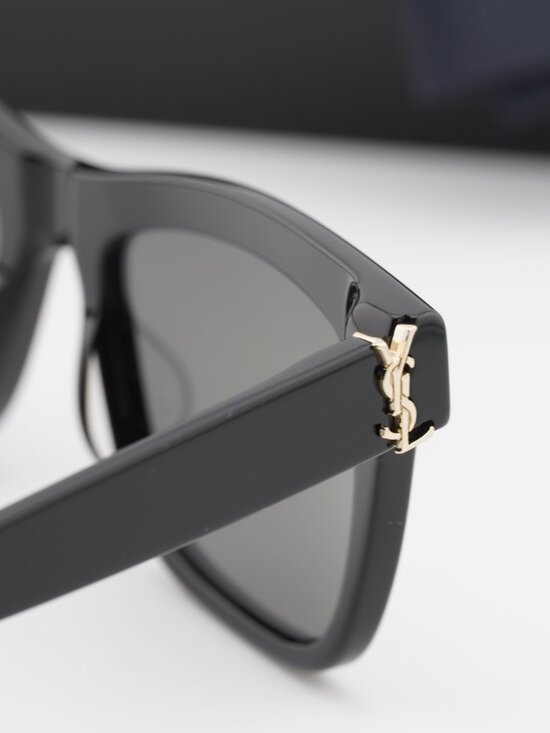 Saint Laurent SLM106 005 Square Sunglasses - Black / Grey